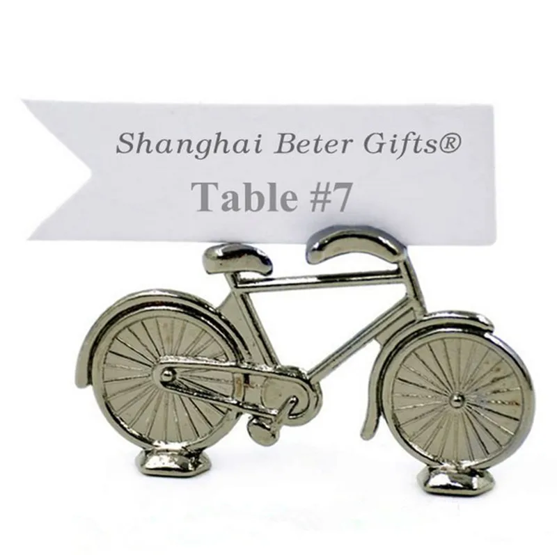 50pcs Mini Bicycle Place Card Holder Travel Wedding Decoration Table Centerpieces Wedding Guest Name Sign  (1)