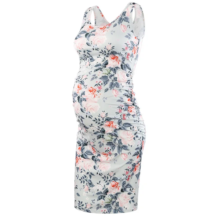 

New sunmmer dress pregnant Tight vest strap for women pregnancy Fashion print sexy dress Q0615