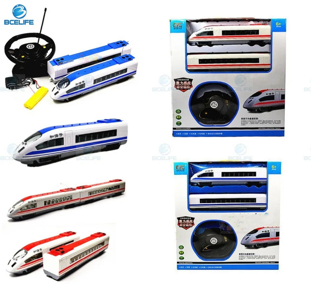 New 2 Color Remote Control Railway Name RC Train Rail Electric Bullet Train Toy High Speed RC