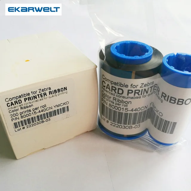 Полноцветная лента YMCKO 800015 440CN для принтера Zebra ID Card P320i P330i P420i P430i P520i|Ленты
