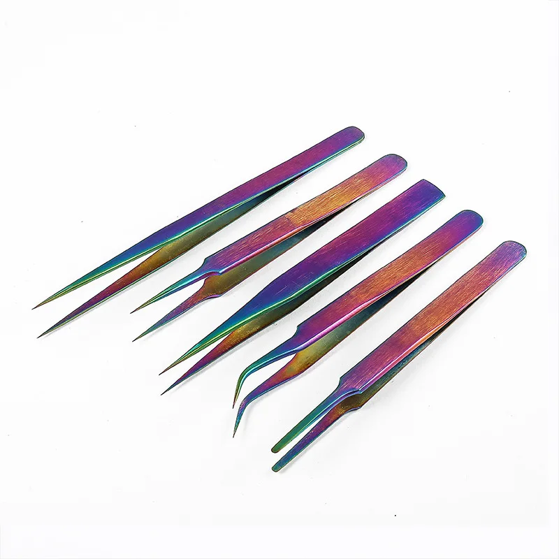 

Rainbow Tweezers Eyelash Clip Eye Brow Trimmer Manicure Makeup Tools Face Hair Removal Cosmetic Beauty Makeup Tool Accessories