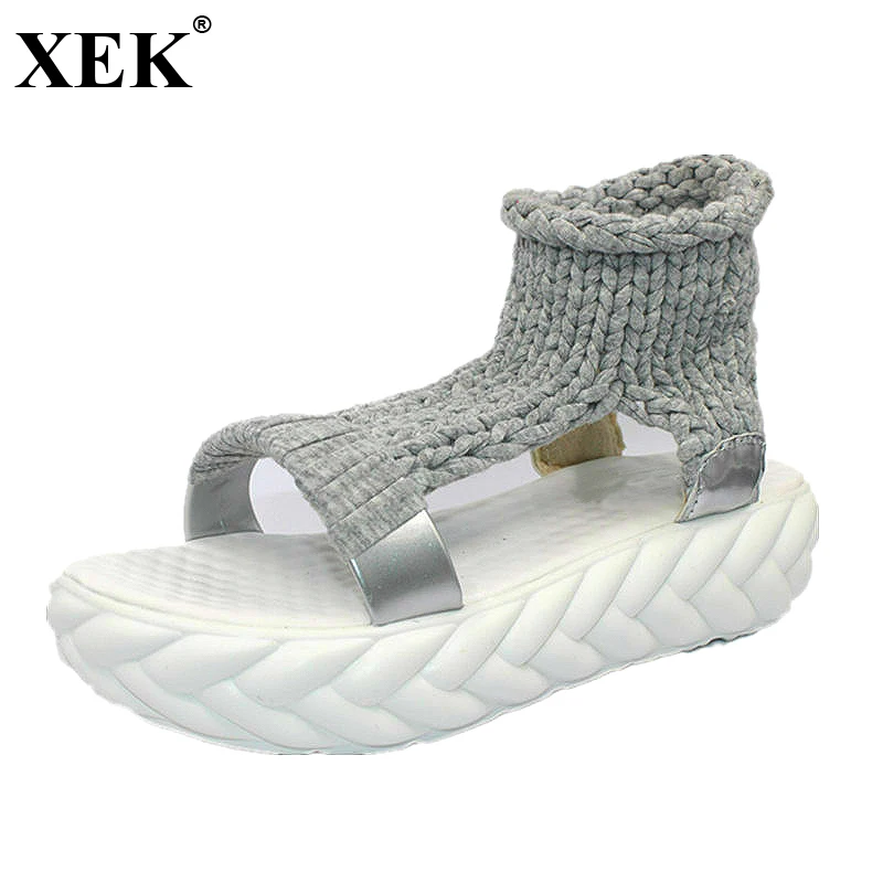 

Women Sandals 2018 Summer shoes Sandals on the platform flip flops gladiator Bottom Women Shoes footwear heeled JH153