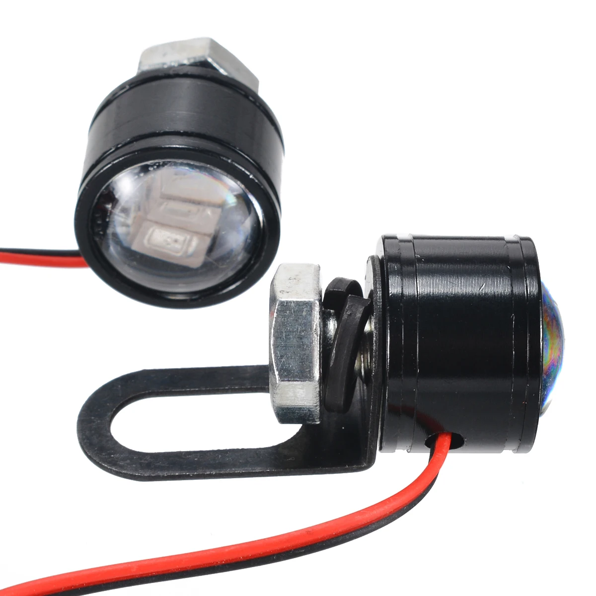 

Mayitr 2pcs Motorcycle Mirror Strobe Flash Warning Red LED Brake Light High Brightness Spotlights License Plate Decor Lamp