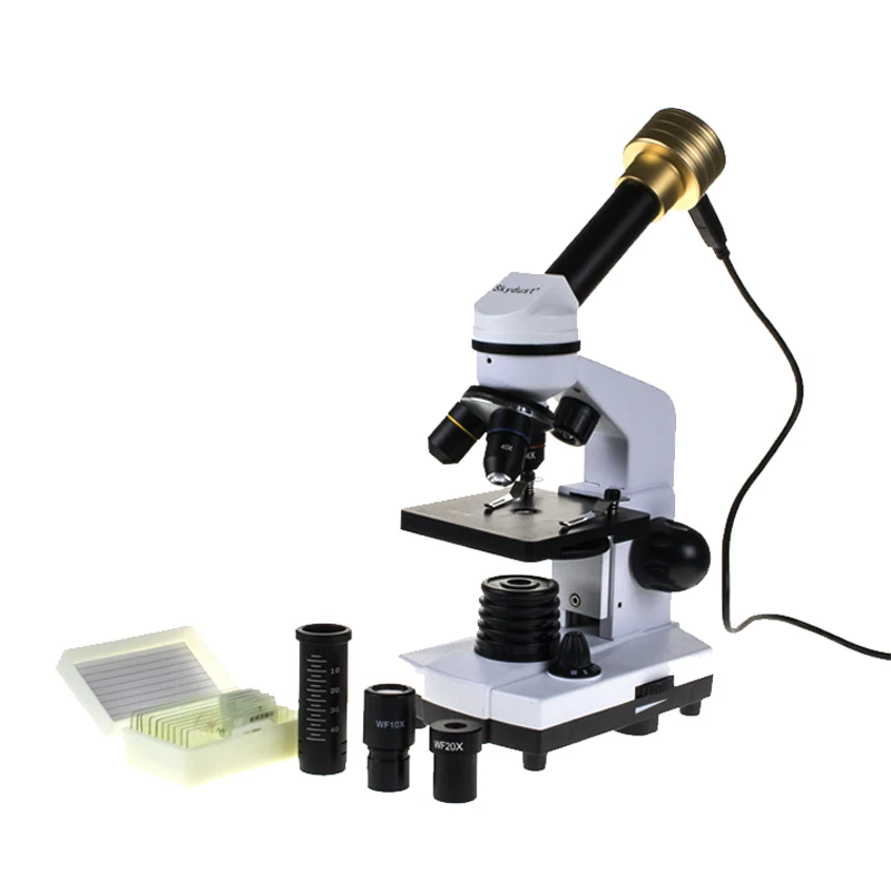

1600X Biological Monocular Microscope with 2 Million Pixels Digital Electronic Eyepiece Camera 5Blank&5 Prefabricated Slide