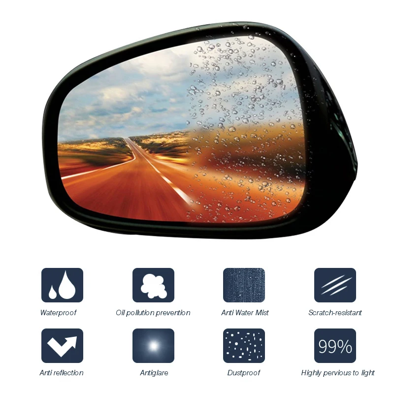175x200 мм Автомобильная анти-туман Нано покрытие непромокаемое зеркало заднего вида защитная пленка