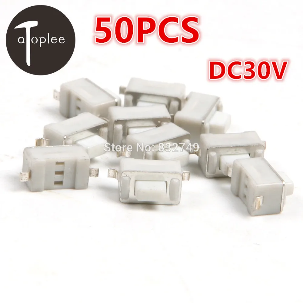 Atoplee 50PCS DC 30V Push Button SMD Surface Mount Tactile Mount Micro