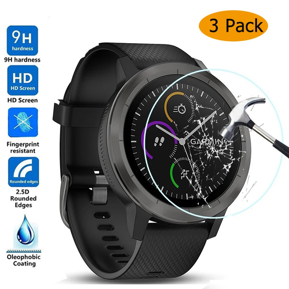 

3pcs For Garmin Vivoactive3 Tempered Glass 9H 2.5D Premium HD full thin Screen Protector Film For Garmin Vivoactive 3 SmartWatch