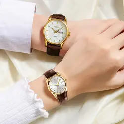 OLEVS Роскошные модные женские туфли часы для мужчин повседневное дамы часы Лидирующий бренд кварцевые часы кожа relogio saat