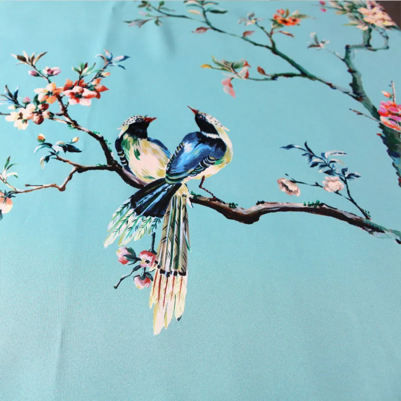 Затемненные занавески с китайскими птицами для декора гостиной, традиционные сороки, градиентная ткань для занавесок, оконные занавески, жалюзи - Цвет: curtain