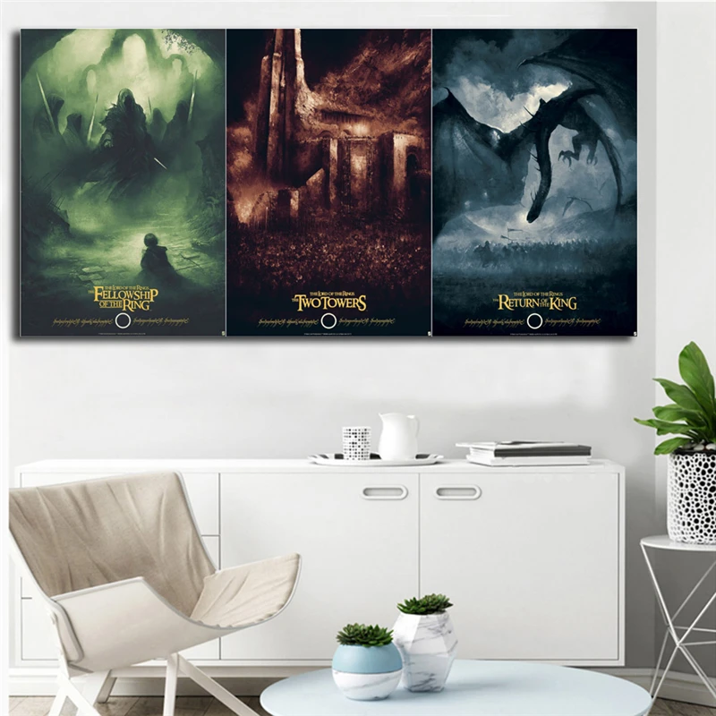 

Movie Lord Of The Rings Poster LOTR Artwork Wall Art Canvas Posters Prints Painting Wall Pictures For Office Bedroom Home Decor