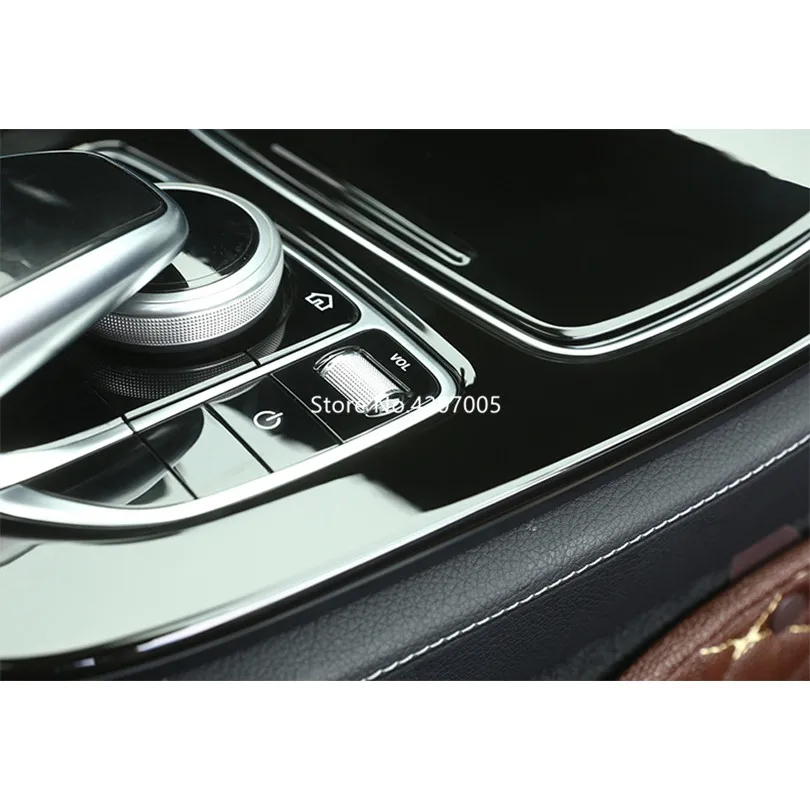 Черный для Mercedes Benz E Class W213 ABS салон автомобиля консоли рамка для задней панели чехол накладка наклейки