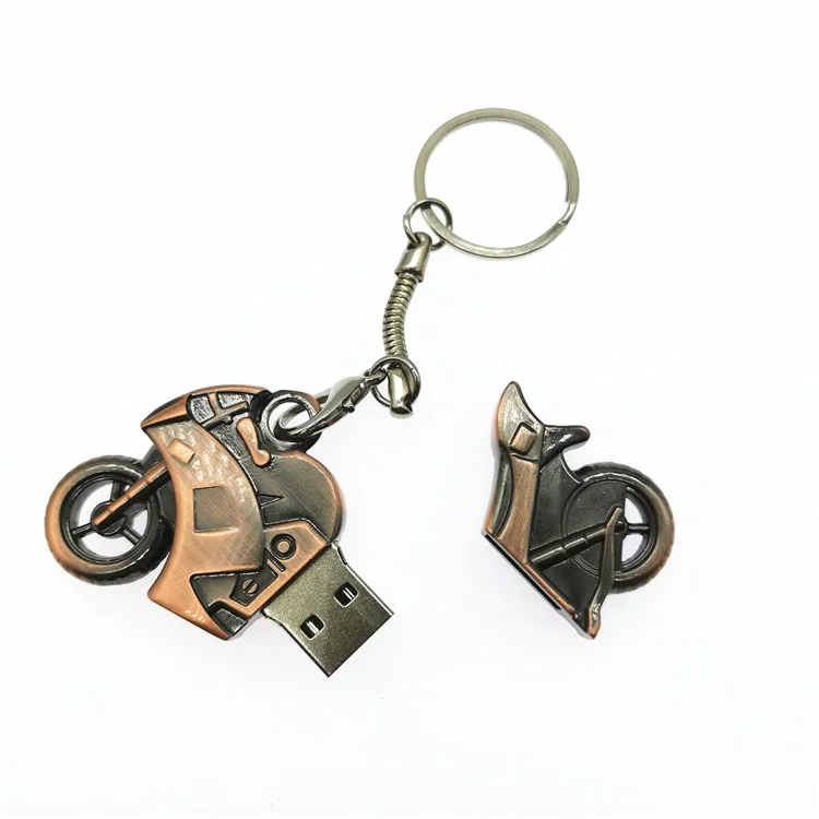 USB флеш накопитель металлический крутой мотоцикл 32 ГБ 16 8 4 брелок U диск Флешка