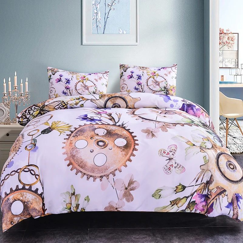 

ZEIMON New Design Polyester Bedclothes Beautiful 3D Flowers Pattern Bedding Set Duvet Cover Pillowcase 2/3pcs Set