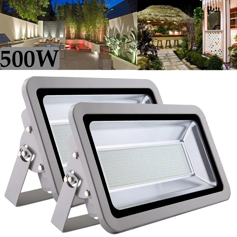 

2pcs 500W LED Flood Light Ultrathin Cool White 110V WaterProof IP65