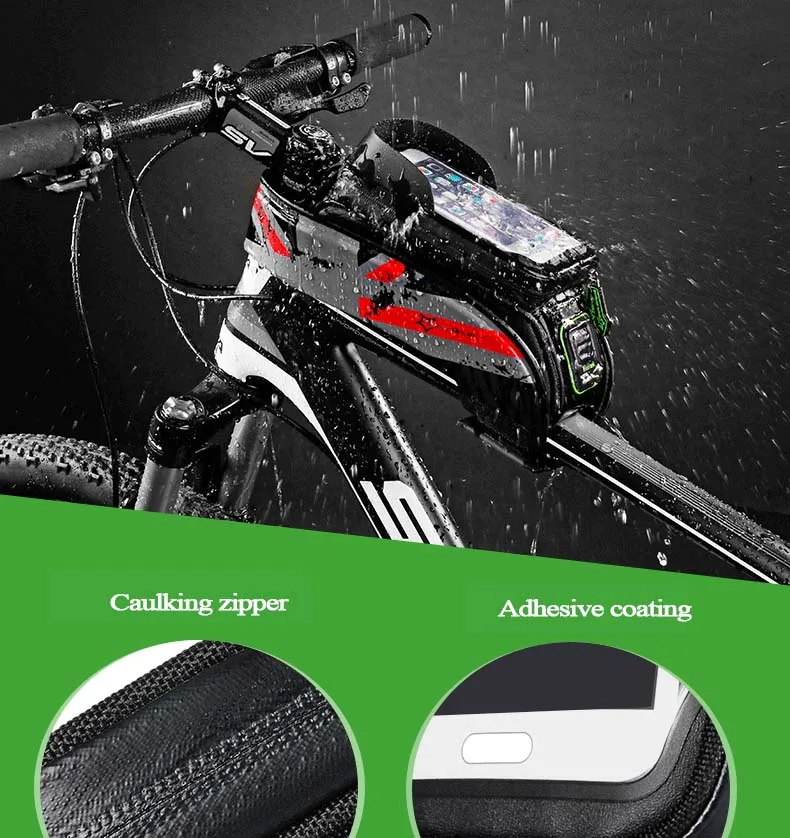 Excellent Rockbros Bicycle Bag 5.8 6.0 Inch Phone Case Waterproof Touchscreen Bike Frame Top Tube Bag Basket Cycling Bags Bike Accessories 6
