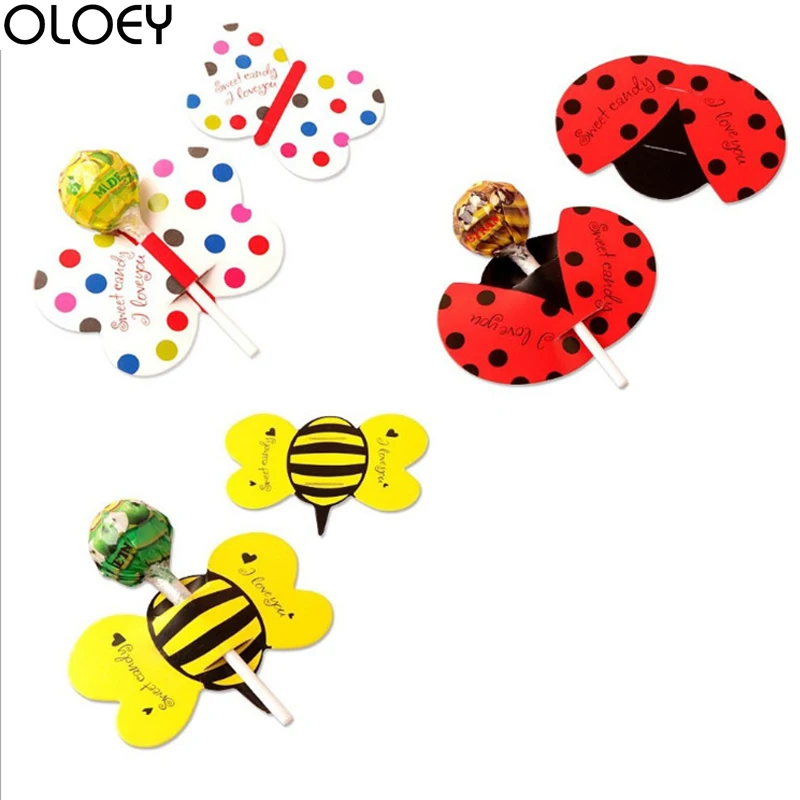 

50PCS Children's Party Gift Creative Card Lollipop Decoration Card Kindergarten Candy Reward Decoration Paper Party Christmas