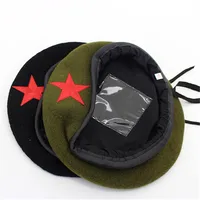 High Quality Wool Berets Fashion Army Cap Star Emblem Sailor Dance Performance Hat Trilby Chapeau For Men Women Unisex 2
