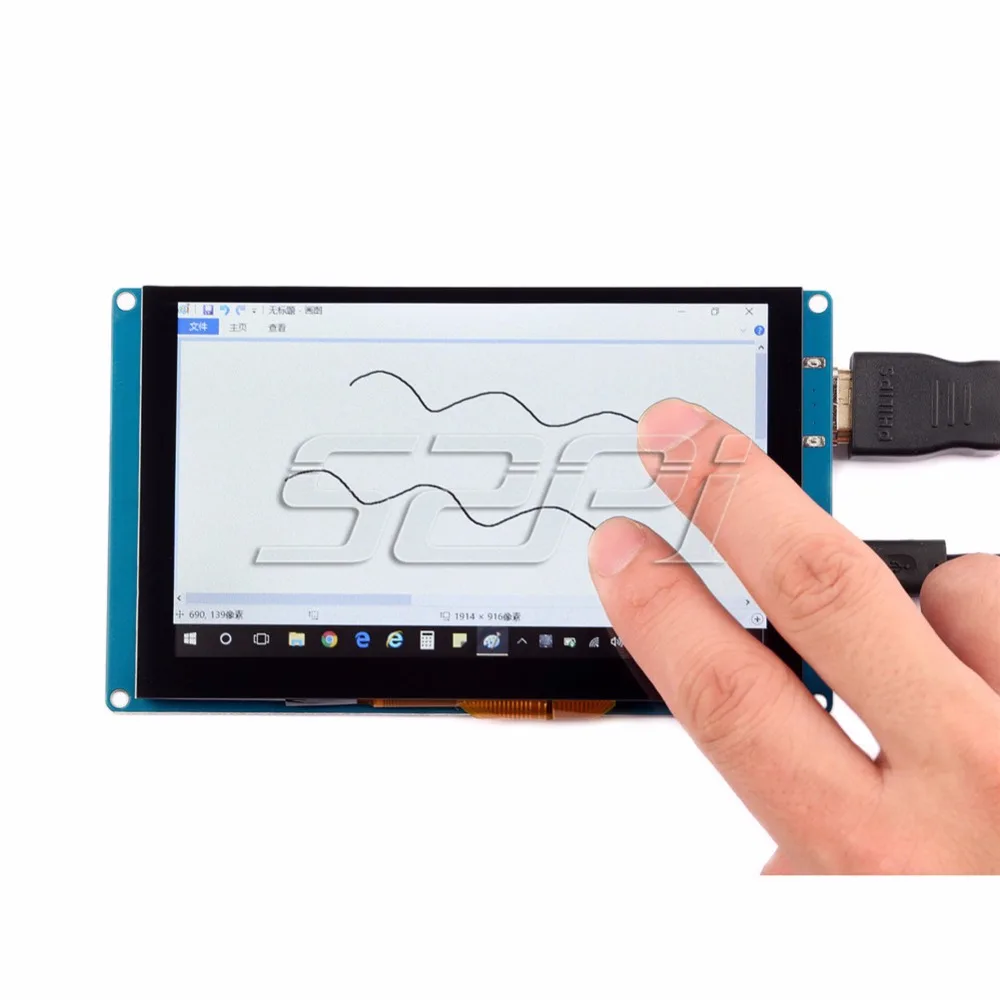  52Pi Ship from CN/US Free Driver 5 inch 800*480 Display Capacitive Touch Screen Monitor for Raspber