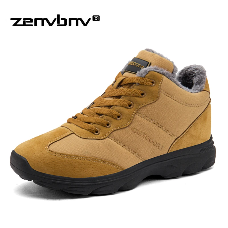

Super Warm Men Winter Boots for Men Plush Fur Inside Warm Work Boots Shoes 2018 New Unisex Ankle Snow Boot Botas Masculina bota