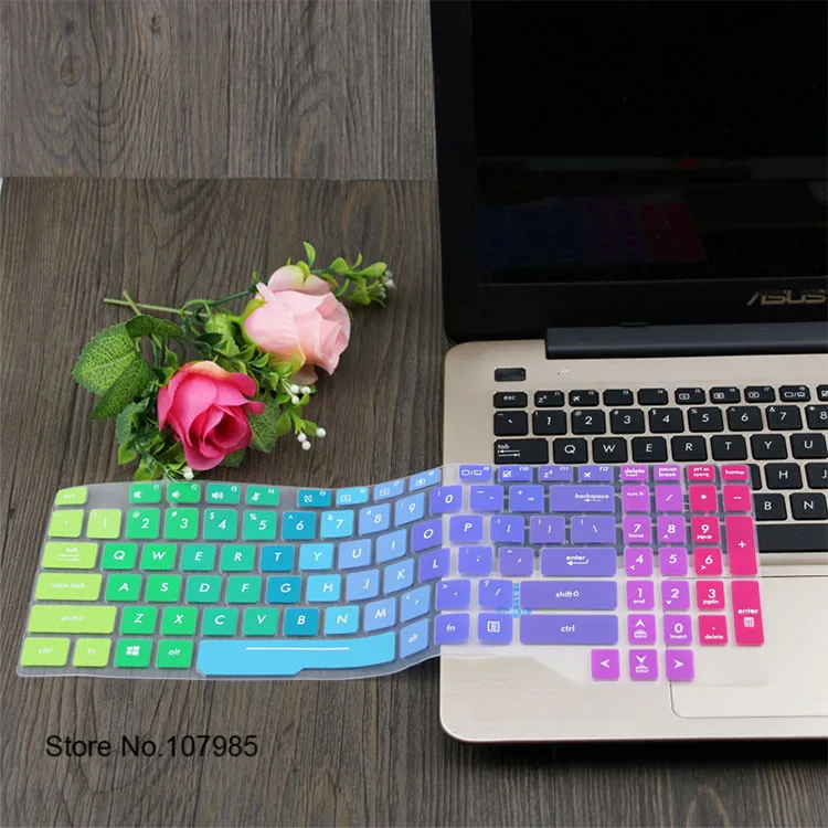 Silicone Keyboard Skin Cover Protector for Asus V587Un Zx50Jx Zx60Vm R558Uv Rog Strix S5 R557Li R513C Vm510Lf5500 Vm510L5005 Gradual Green