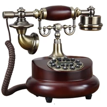 Teléfono GSM inalámbrico de madera maciza, teléfono inalámbrico fijo/teléfono vintage rústico de moda antigua para el hogar/identificador de llamadas manos libres/