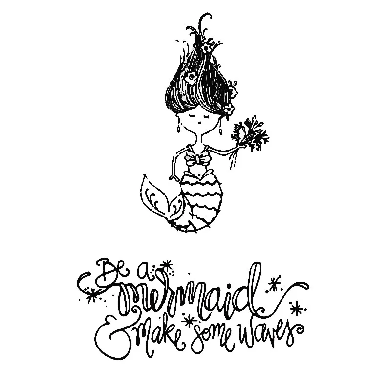 

Mermaid make waves 2018 new Rubber Clear Stamps Stempel for Scrapbooking Scrapbook Card making Silicone stamp