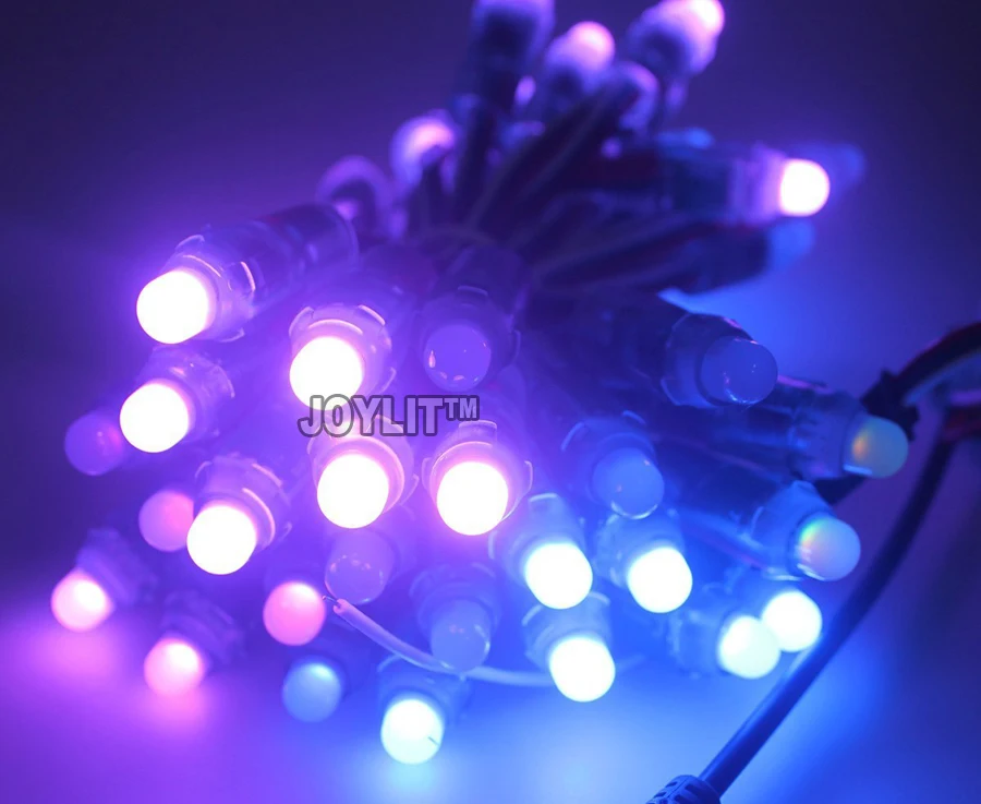 

5v 12V WS2801 12mm Modules Diffused Digital RGB LED pixel string light Individually LED module 50pcs/string IP68