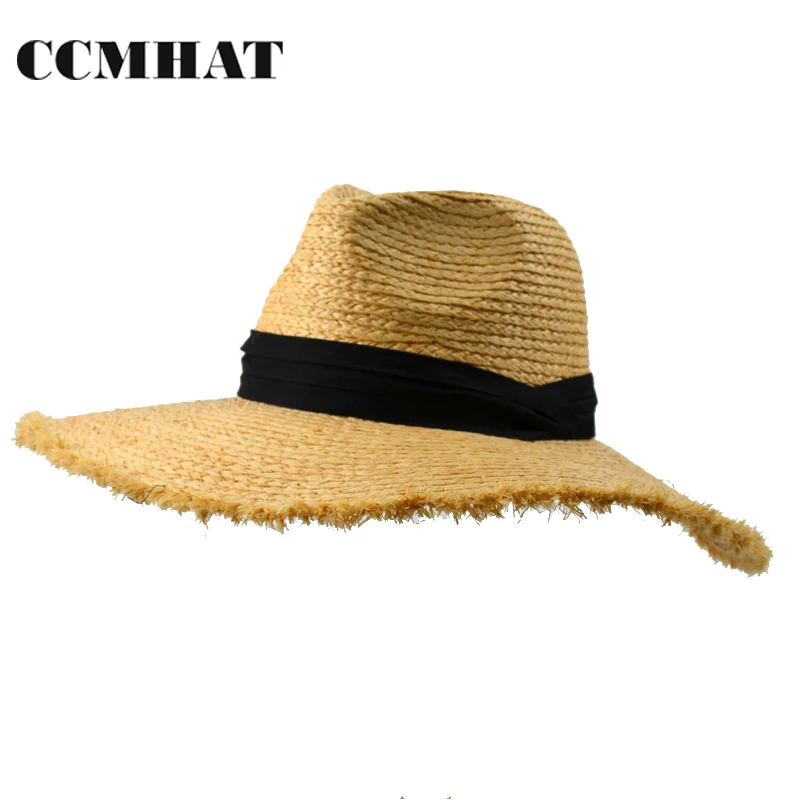 Floppy Hat Lipat Frayed Chapeau Paille 