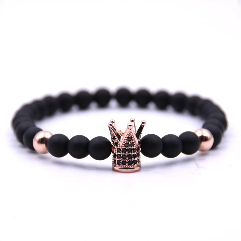 

Crown Bracelet Men Women New Fashion Charm Bracelet Lava Stone Bead Bracelet Men Luxury Jewelry Gift