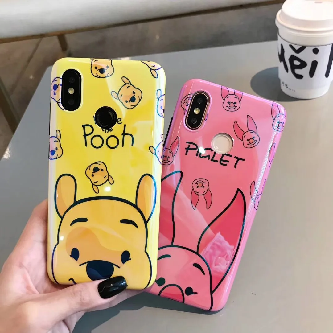 

For Xiaomi 8 6X Cartoon Cute Winnie Pooh Cat Dinosaur Phone Case for Xiaomi 8 8se Xiaomi 6 2s Max6 Soft Blue Light IMD Case