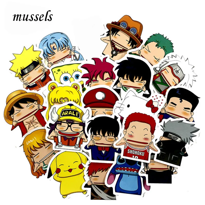 

23pcs/lot Knead Face Cartoon Stickers Cartoon for Graffiti Laptop Luggage Bicycle Guitar Skateboard Stickers Children Toys
