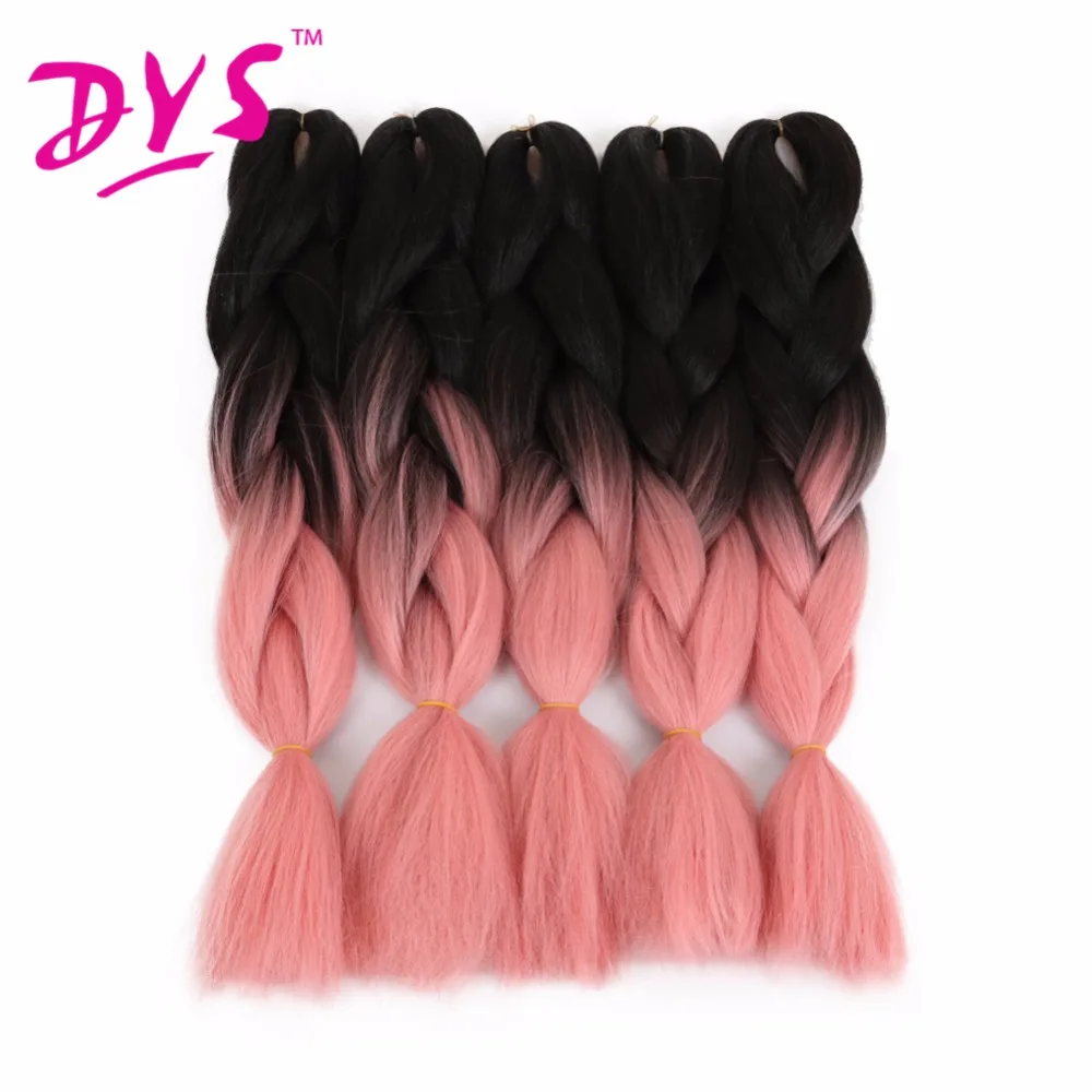  Deyngs 24Inch Ombre Kanekalon Braiding Hair Extensions Two Tone High Temperature Synthetic Jumbo Braid Hair 100gpcs (2)