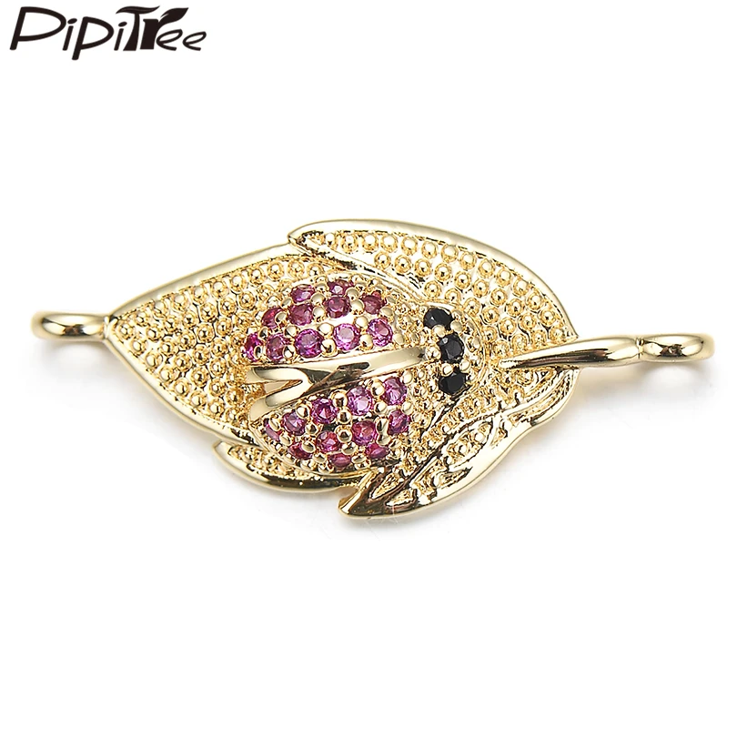 

Pipitree 3pcs Wholesale CZ Zircon Ladybug and Leaf Charms Beads for Jewelry Making DIY Bracelet Charm Gold Color Accessories