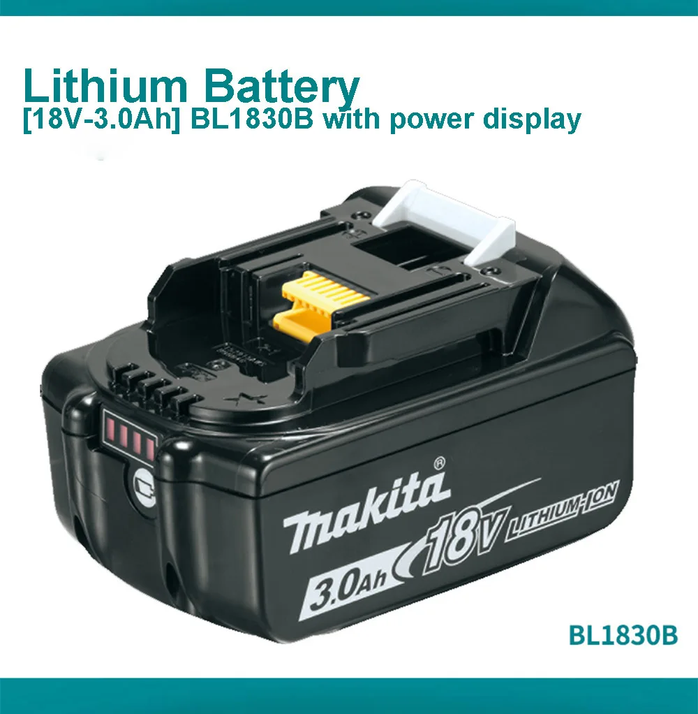 Япония Makita 18 В литиевая батарея BL1830/40/50B зарядка электроинструмент аксессуары батарея BL1815N заряд дисплей - Цвет: 18V-3.0Ah BL1830B