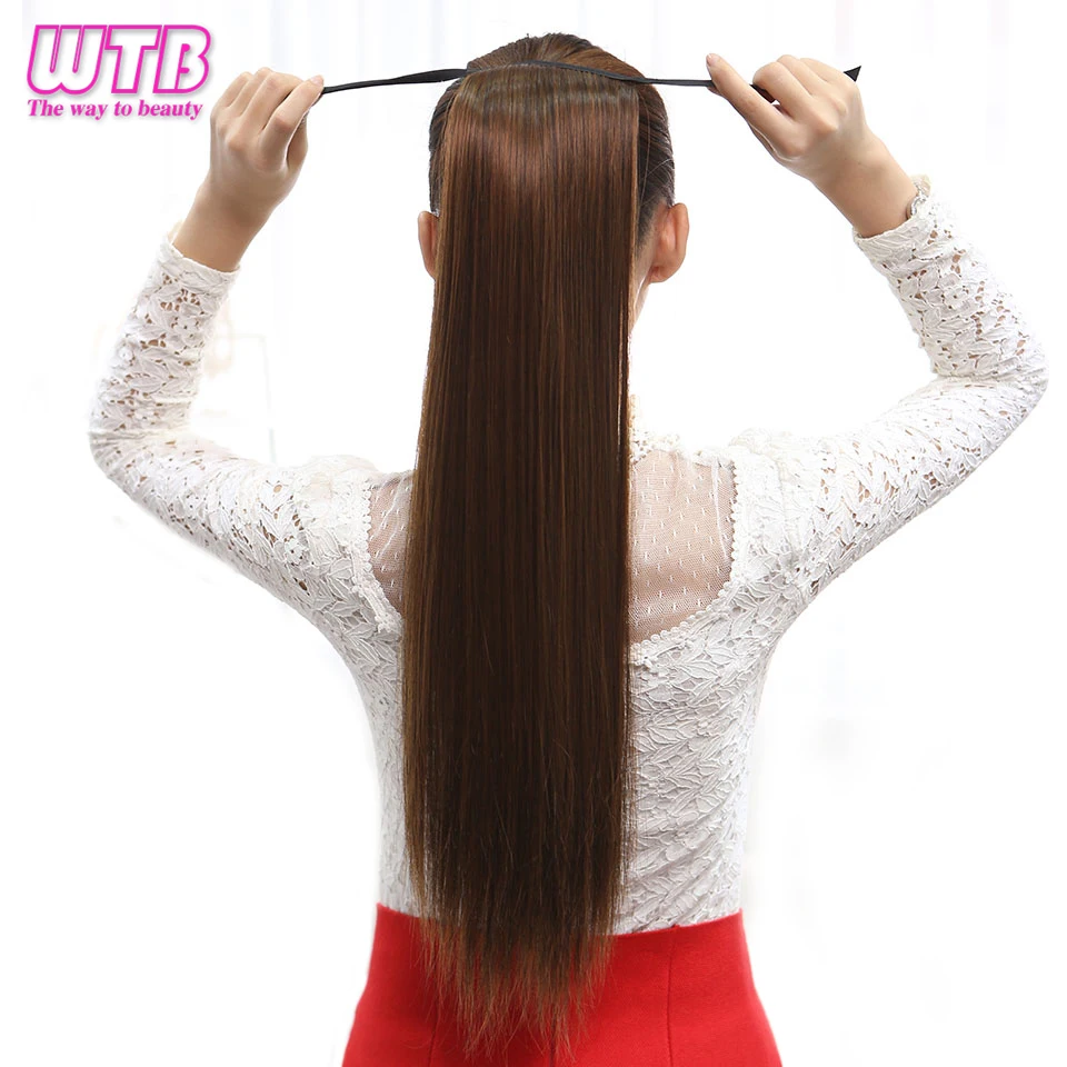 sale wtb synthetic ponytail long straight drawstring clip in heat
