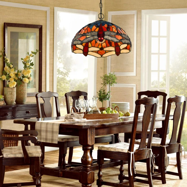 Fumat American Country Style Tiffany Lamp Creative Art Garden Red Fumat American Country Style Tiffany Lamp Creative Art Garden Red Dragonfly Gl Living Room Hotel
