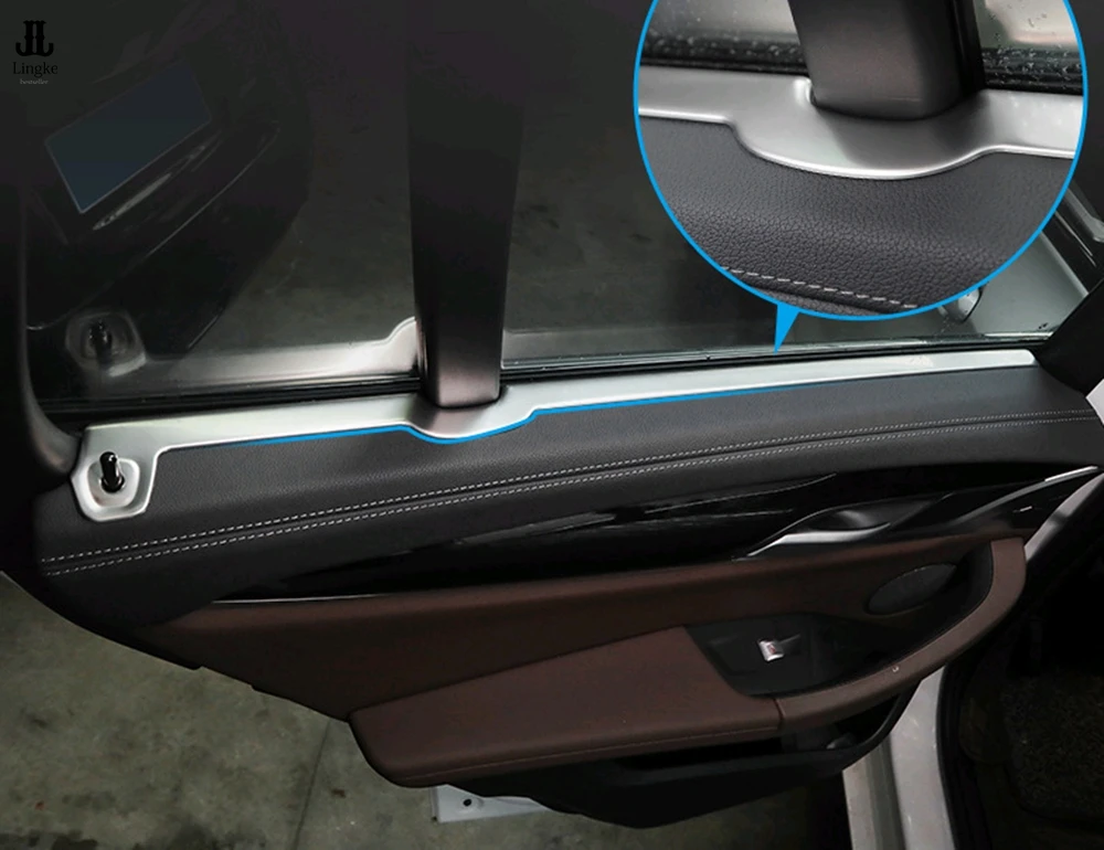 

4PCS Stainless Inner Door Window Decorative Strip Trim Fit For BMW X3 G01 2018