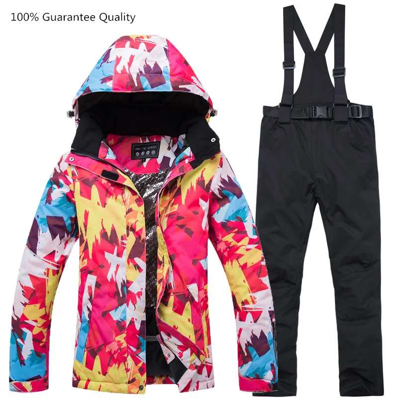 

Ski Suit Female Winter Snowboarding Fleece Jacket+pant Waterproof Windproof Climbing Outdoor Ski Suits Snowboarding Sking Clothe