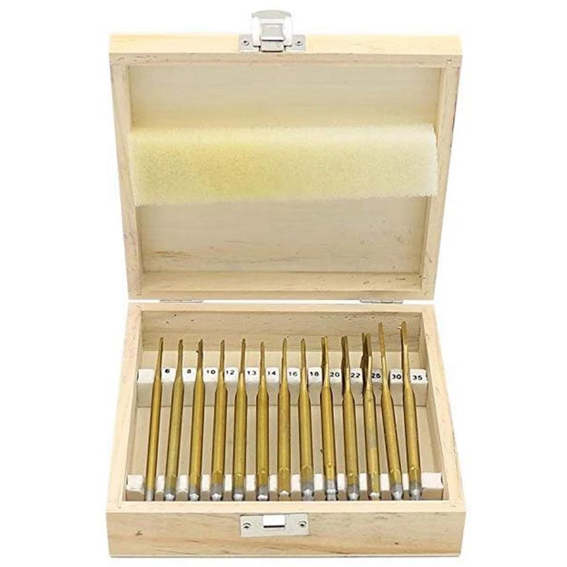 

13 pcs/set Flat Spade Drill Bits Set Titanium Coating Wood Boring Bit 1/4 inch Hex Shank Woodworking Power Tool Accessories