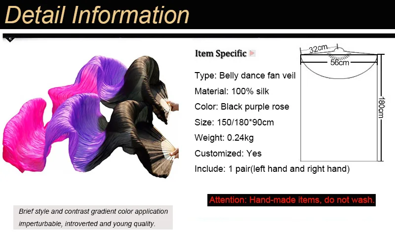 belly dance fan veils pair