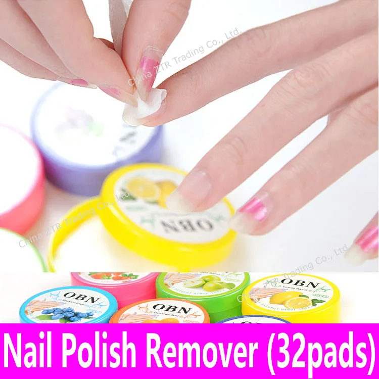 

32pcs Nail Polish Remover Fruit Scented Flavor Wraps Paper Cloth Towel Wet Wipes Nail Art Vanish Removal Nonwoven 32 pads Jar