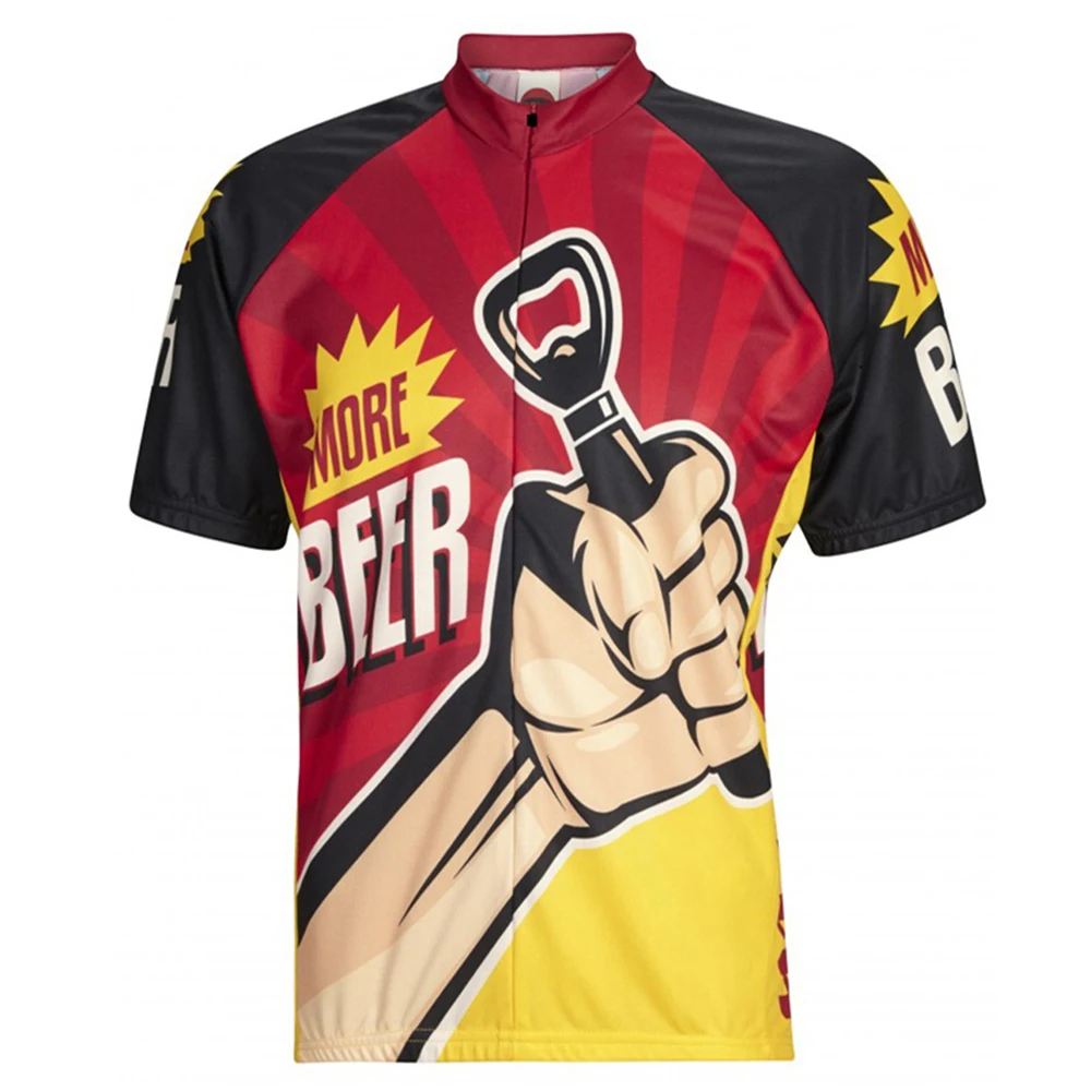 Men Beer Cycling Jerseys Short Sleeved Classic Bicycling Clothes 10 Style Summer bike wear MTB cycling shirt,cycling jerseys set