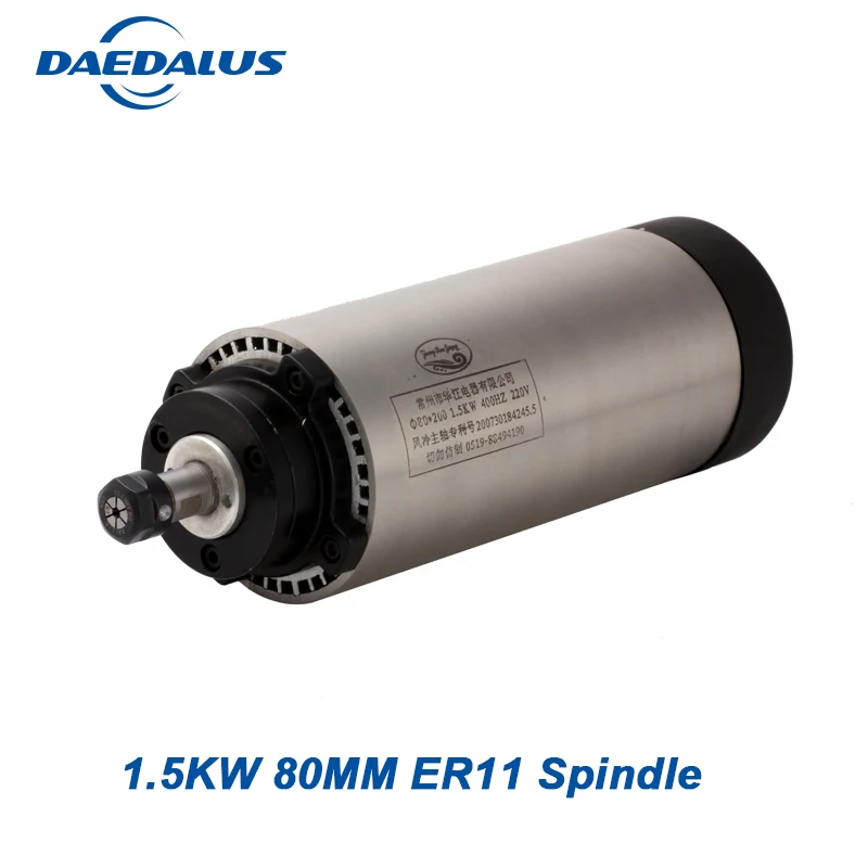 

Air Cooled Spindle Motor 1.5KW ER11 80MM CNC Router Spindle CNC Milling Engraving Machine With 4pcs Bearing