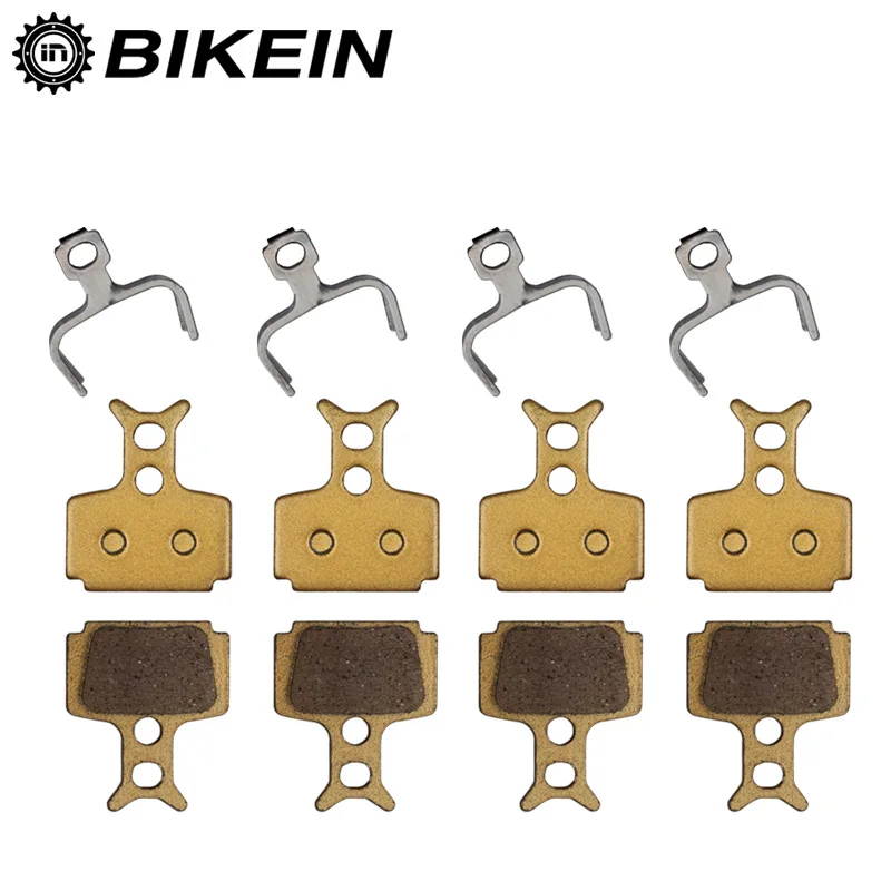 BIKEIN 4 Pairs Metallic Bicycle Disc Brake Pads Bike Brake Shoes For