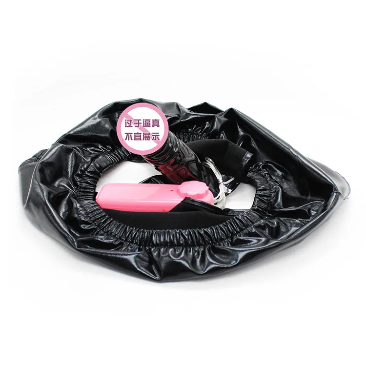 Leather Latex Female Masturbation Underwear Panties Vibrating Pants with font b Dildo b font Penis Plug