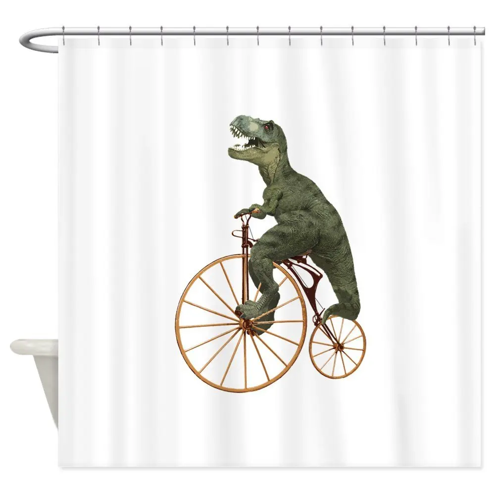 Tyrannosaurus Rex Penny Farthing занавеска для душа декоративный коврик Водонепроницаемый