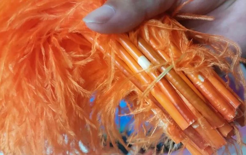 Большой полюс страусиное перо Orange перья 10 шт. 60-65 см/24-26 дюйм(ов) Натуральное перо для свадьбы украшения