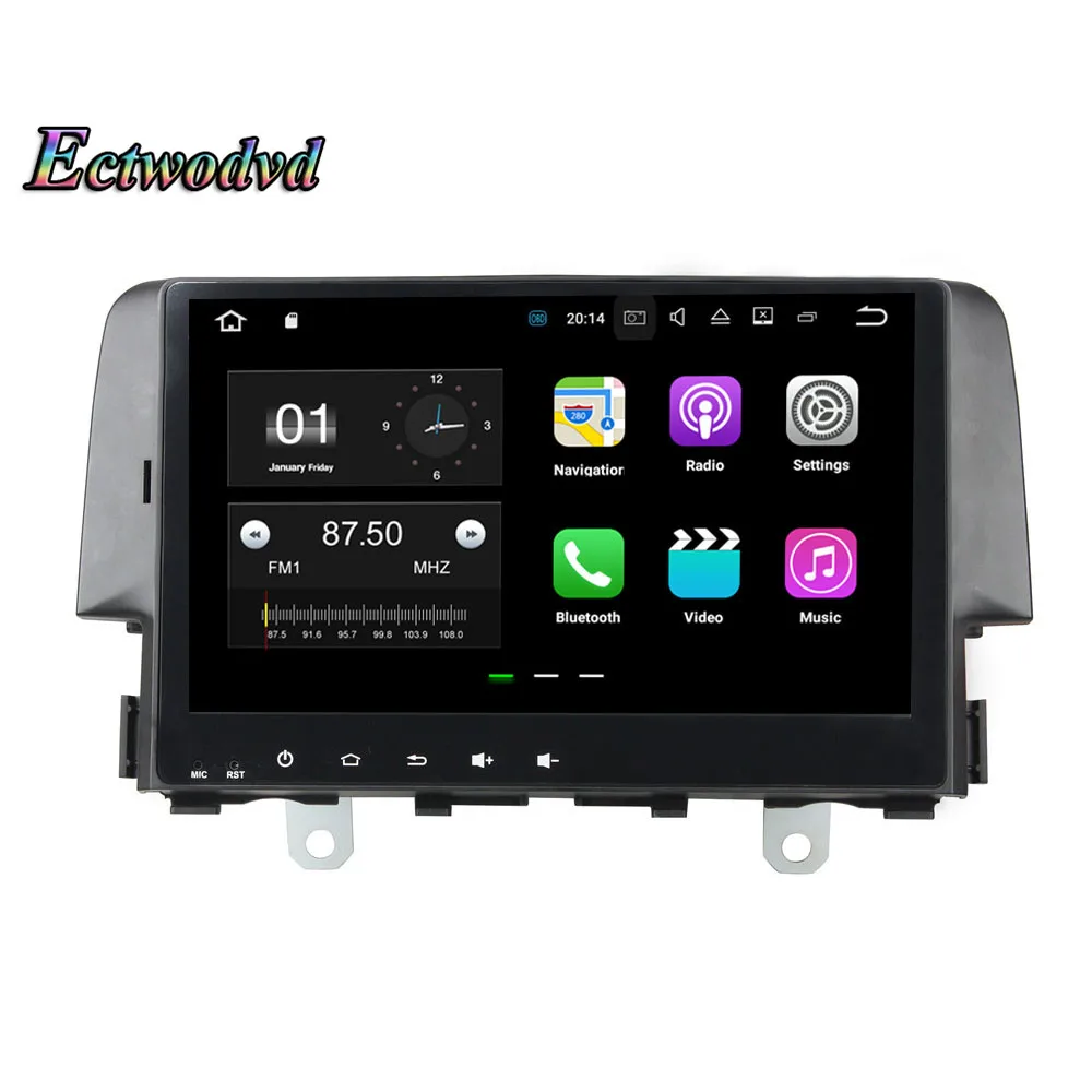 Clearance Ectwodvd Octa Core 4G RAM 64G ROM Android 9.0 Car Multimedia DVD Player GPS HeadUnit for Honda Civic 2016 2017 2018- 14