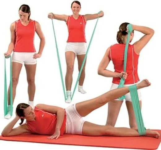 Желтая эластичная лента TPR от Yoga Pilates Resistance Band powerтренировочный