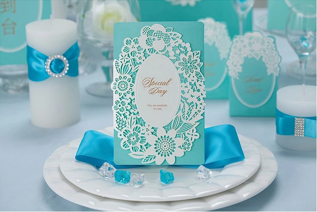 top quality tiffany blue pink wedding invitation card 185 128mm